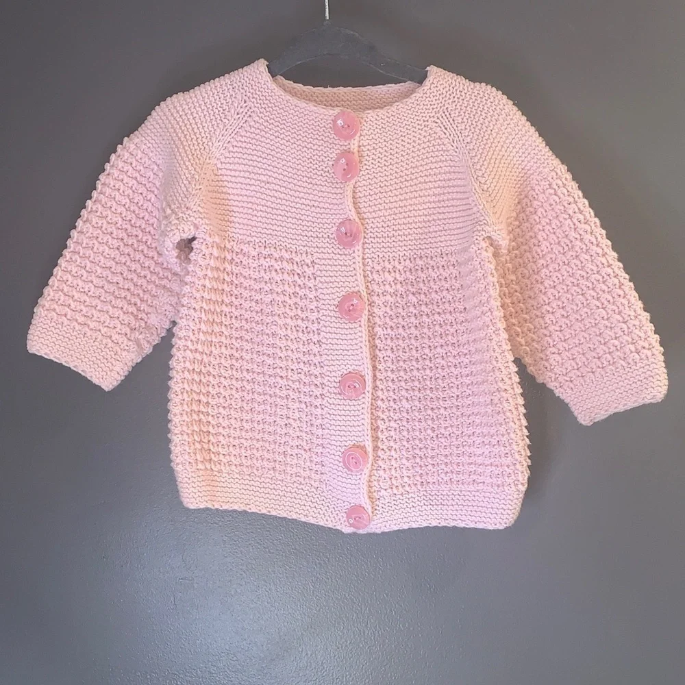 Pink Knit Kids Cardigan size 12M - Picture 1 of 4